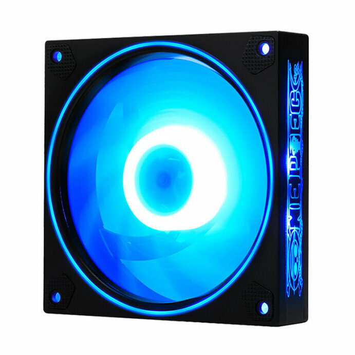 3D Holographic Computer Chassis Radiator ARGB Optical Chassis Fan (Blue (Small 3pin + Large 4pin))