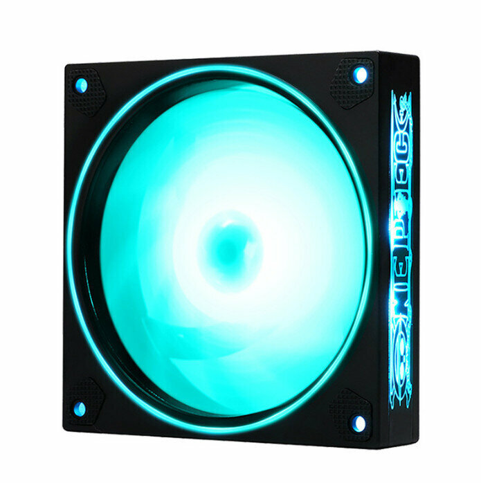 3D Holographic Computer Case Radiator ARGB Optical Chassis Fan (Ice Blue (Small 3pin + Large 4pin))