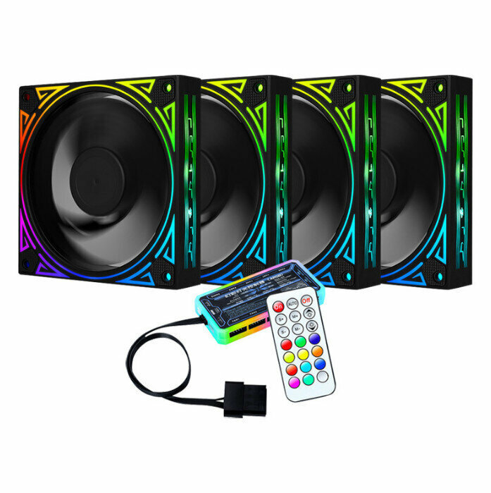 LED Cool Computer Case Fan Radiator ARGB Optical Case Fan Radiator (4 Fans + 1 Controller)