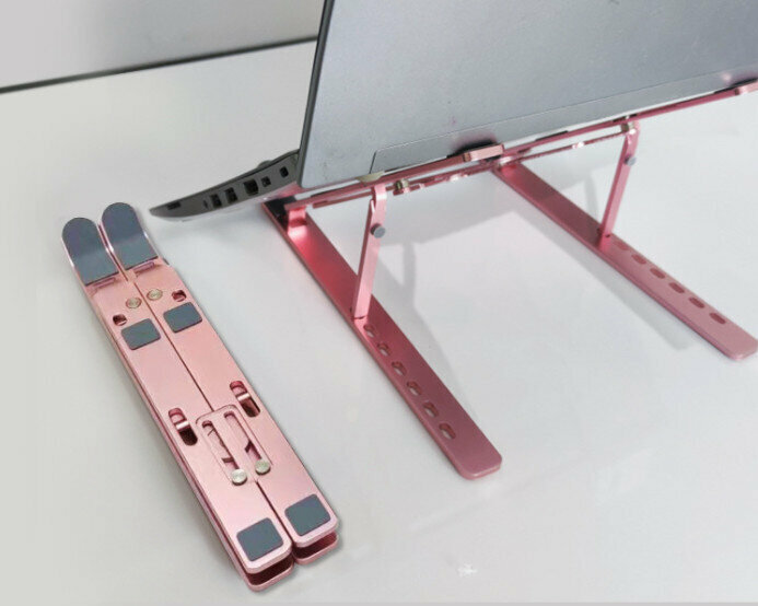 Laptop folding heat dissipation aluminum alloy bracket color [rose pink—W aluminum alloy]