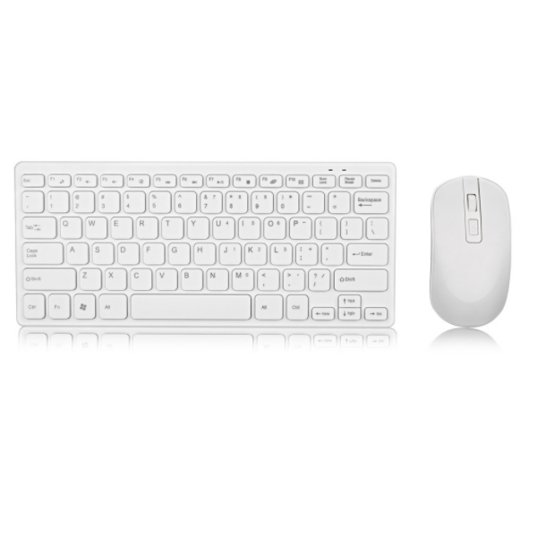 Wireless 2.4G Mini Keyboard & Mouse Combo (White)