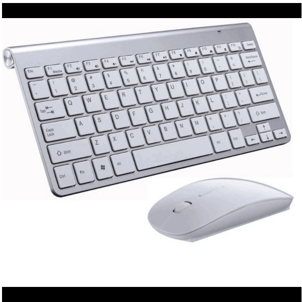 Slim Wireless Keyboard and Mouse Combo (Silver)