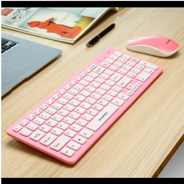 Wireless Keyboard & Mouse Combo (Pink)