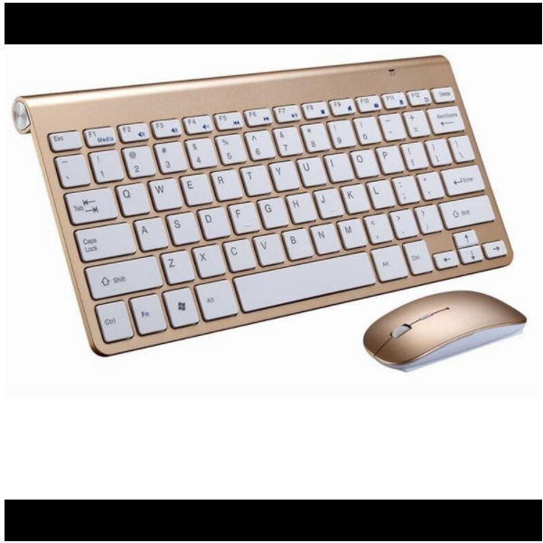 Slim Wireless Keyboard & Mouse Combo (Gold)