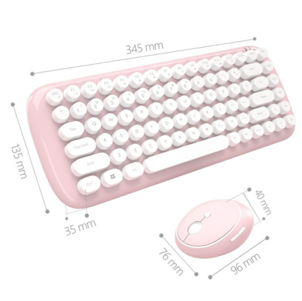 Office Mini Wireless Keyboard and Mouse Combo (Candy Pink Normal Edition)