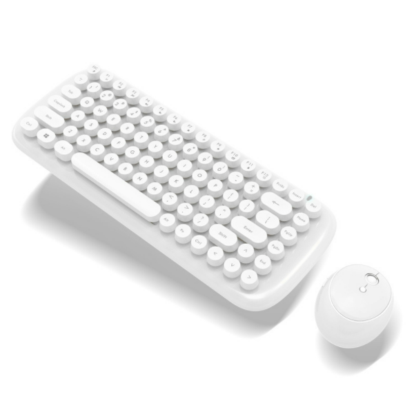 Office Mini Wireless Keyboard and Mouse Combo (Candy White Normal Edition)