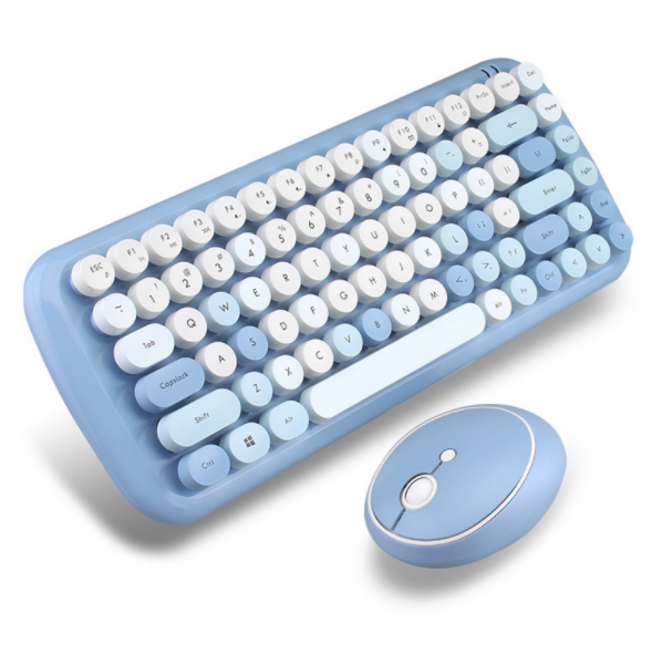 Office Mini Wireless Keyboard and Mouse Combo (Candy Blue Mixed Version)