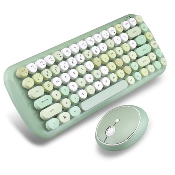 Office Mini Wireless Keyboard and Mouse Combo (Candy Green Mixed Version)