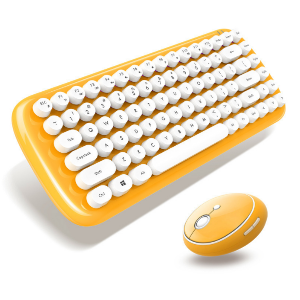 Office Mini Wireless Keyboard and Mouse Combo (Candy Yellow Normal Edition)