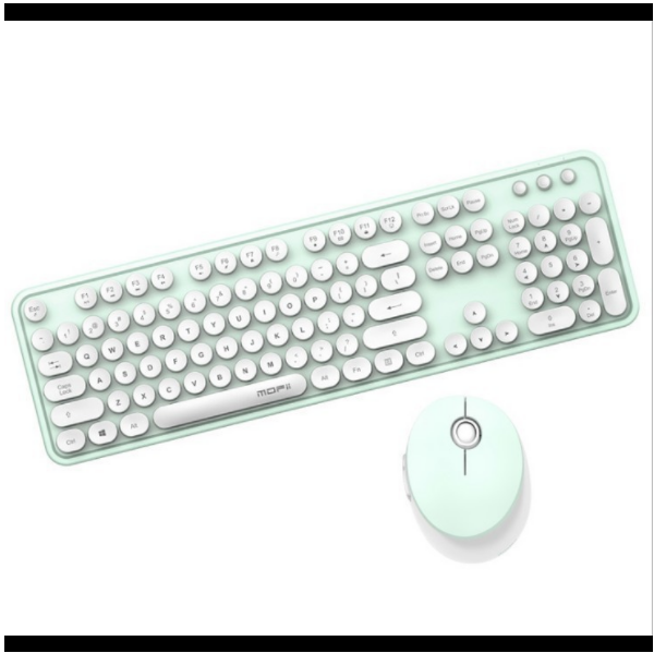 Ferris Hand Wireless Keyboard and Mouse Combo (Sweet White & Green Normal Edition)