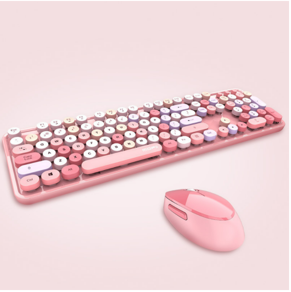 Ferris Hand Wireless Keyboard and Mouse Combo (Sweet Pink Mixed Color Version)
