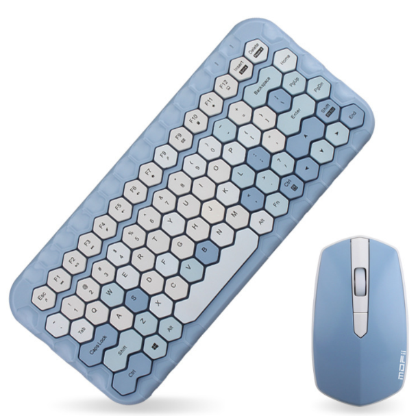 Ferris Hand Gaming Wireless Keyboard and Mouse Combo (Honey Mixed Blue)