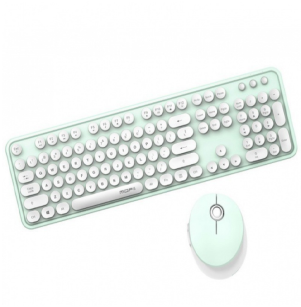 Game Wireless Keyboard & Mouse Combo (SWEET White & Green Normal Edition)