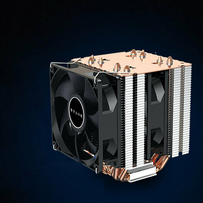 Desktop CPU Cooler Silent Cooling Fan (6 Heat Pipes + Dual Fans (Matteless) Temperature Control Speed Control)
