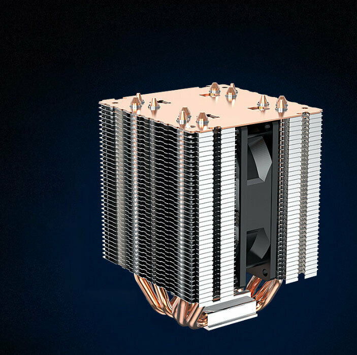 Desktop CPU Cooler Silent Cooling Fan (6 Heat Pipes + Single Fan (Matteless) Temperature Control Speed Control)