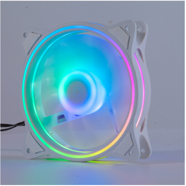 A RGB 5V3-pin PWM 12CM Chassis Cooling Fan (White Triple Aperture ARGB Fan PWM)