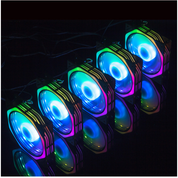A RGB 5V3 Pin PWM 12CM Chassis Cooling Fan (Spider Starlight ARGB Fan PWM)