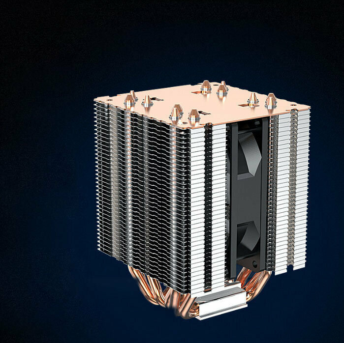 Desktop CPU Cooler Silent Cooling Fan (6 Heat Pipes + Single Fan (Matte) Standard Version Fixed Speed)