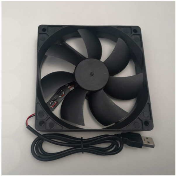 12CM Black USB Interface 5V Chassis Fan (12025 Black Frame 7 Blade USB Interface)