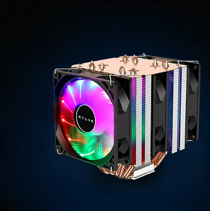 Desktop CPU Cooler Silent Cooling Fan (6 Heat Pipes + Triple Fan (IPL) Standard Edition Fixed Speed)