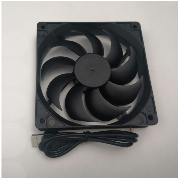 12CM BLACK USB PORT 5V CASE FAN (12025 BLACK FRAME 9-LEAF USB PORT)