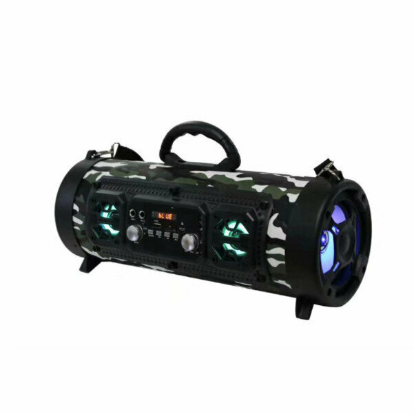 Outdoor portable portable canister bluetooth speaker (camouflage army green)