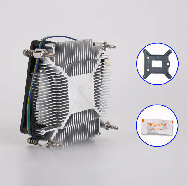 Desktop CPU Radiator Silent Hydraulic CPU Fan Heatsink (1U-Aluminum Core)