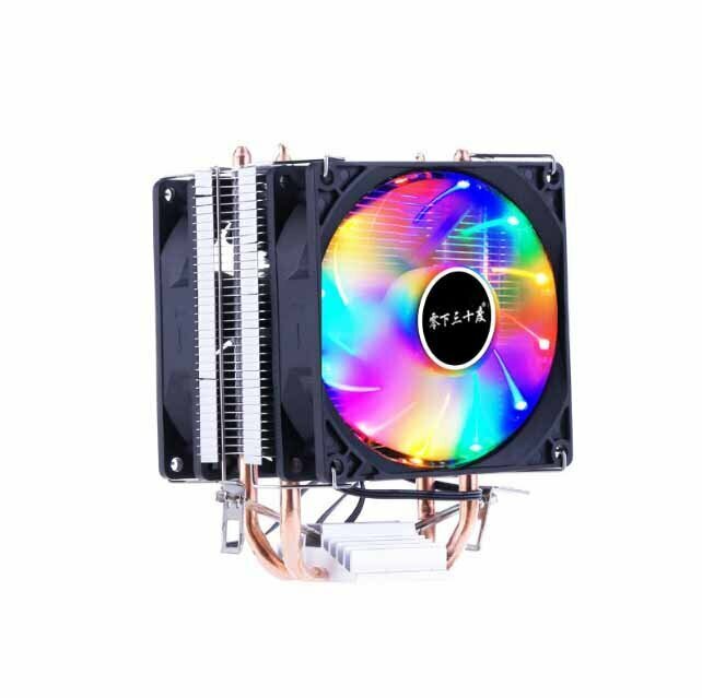Dual Heat Pipe CPU Cooler Silent Cooling Fan (Flame Battleship Lantern 4-pin)