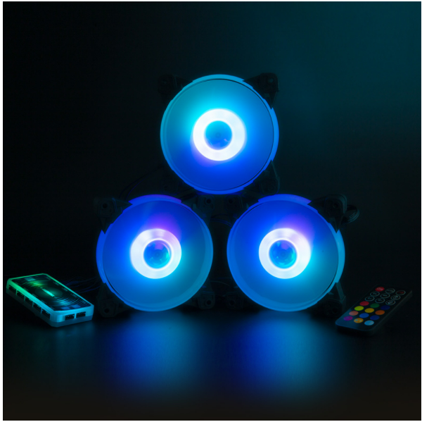12CM Yuhuan Big Core RGB Cooling Fan (3 Yuhuan RGB Fans + Controller)