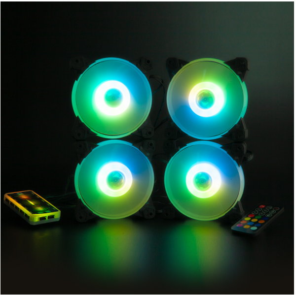 12CM Yuhuan Daxin RGB Cooling Fan (4 Yuhuan RGB Fans + Controller)