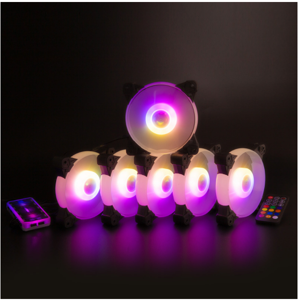 12CM Yuhuan Daxin RGB Cooling Fan (6 Yuhuan RGB Fans + Controller)