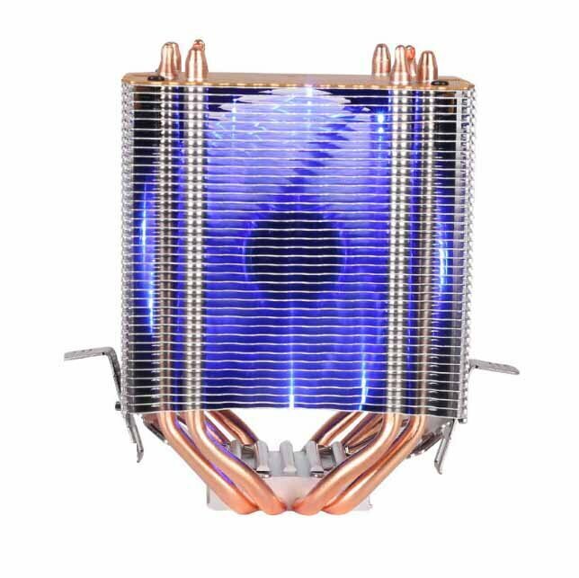 Desktop CPU Cooler Large Airflow Silent Cooling Fan (4 Heat Pipes + Fixed Speed (3 Wires) + Single Fan (Blu-ray))