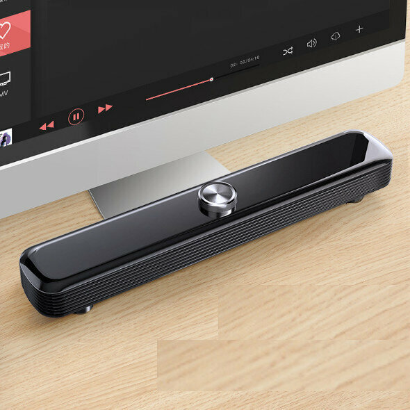 Mobile phone, computer, audio, desktop, small speaker, subwoofer, mini strip, home notebook speaker (black)