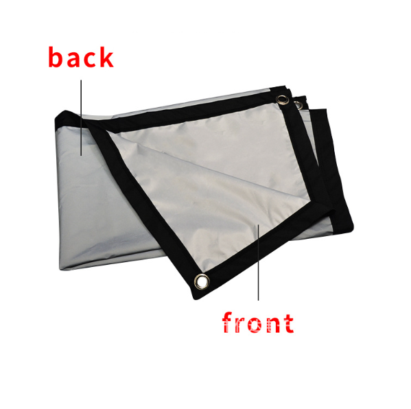 Simple Folding Metal Anti-Light Curtain Portable Projector Home 4K HD Movie Screen (100 Inch 16:9 (221*125CM) with Black Edge Punch)
