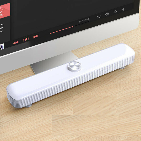 Mobile phone, computer, audio, desktop, small speaker, subwoofer, mini strip, home notebook speaker (Bluetooth version, white)