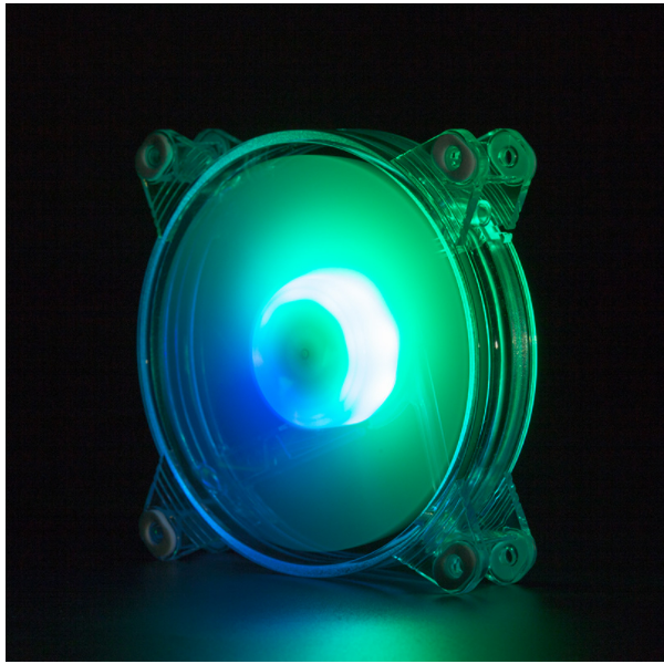 RGB Transparent Round Frame 12CM LED Cooling Fan (1pc Transparent RGB Fan)
