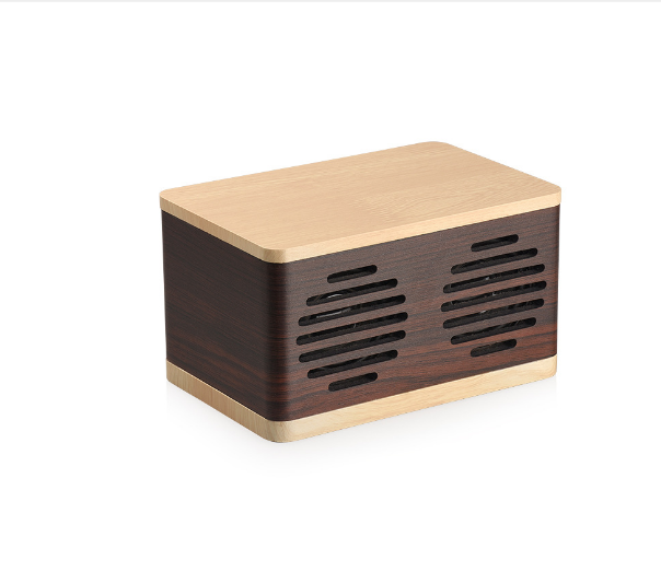 Wireless charging Bluetooth speaker splicing wood grain (Bluetooth English version)