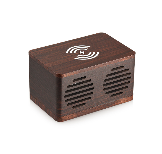Wireless charging Bluetooth speaker walnut grain (Bluetooth + wireless charging English version)