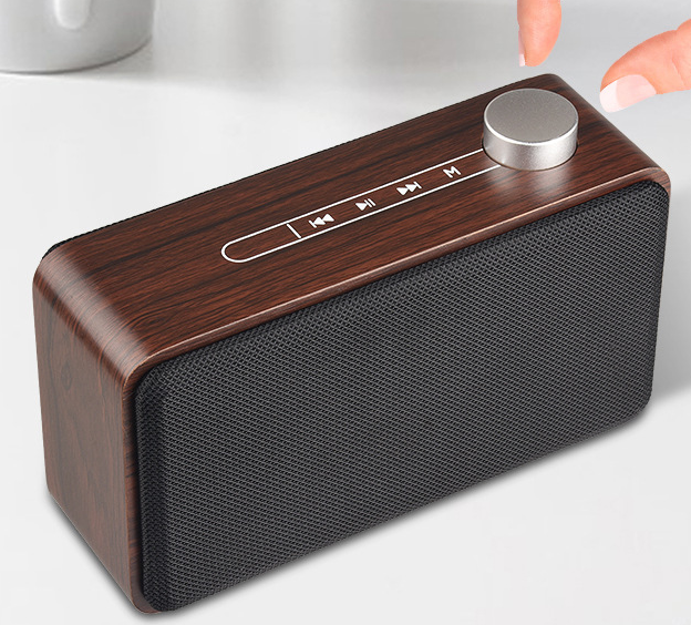Portable wireless bluetooth small speakerMobile phone computer subwoofer walnut (English version)