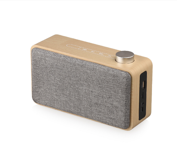 Portable wireless bluetooth small speakerMobile phone computer subwoofer yellow wood grain (English version)