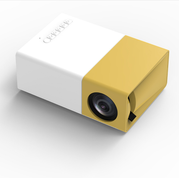 YG300plus/YG260 Mini Wireless Phone Projector Home HD Portable Projector (Yellow & White-Normal Version)
