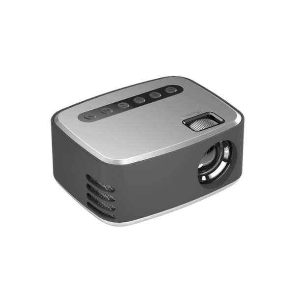 T20 Mini Pico Projector Home LED Portable Small HD Projector (Silver Black-Standard Version)