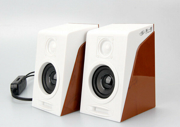 Computer desktop HIFI small speaker (first glance 950) - brown and white