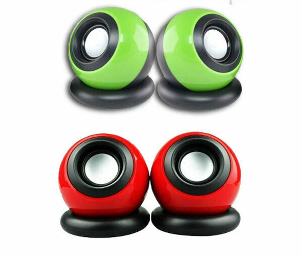 Magic Ball USB Mini Smart Small Speaker-G116-Green+Red(2 pairs)