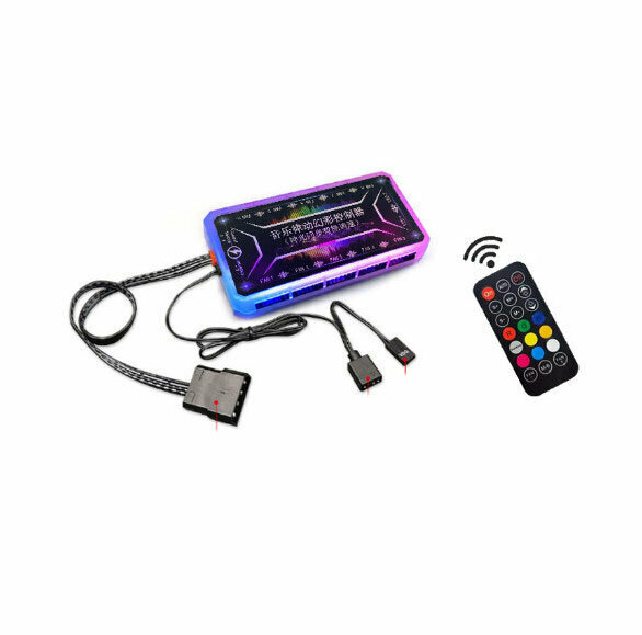 Desktop Computer Chassis Luminous Fan Cooling Fan (Music Edition Set (Luminous Controller + Remote Control)