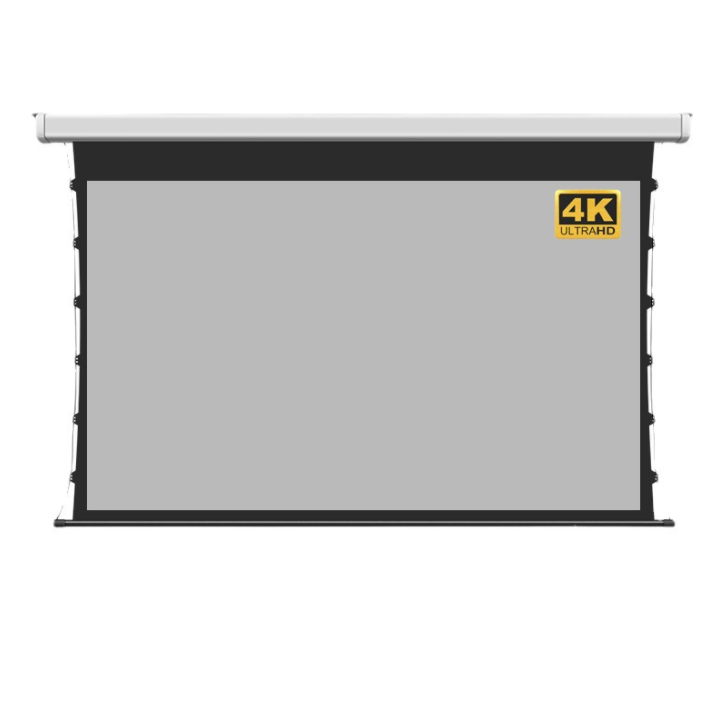 Projection Screen, Remote Control Lifting Curtain, Home HD 4K Anti-light Curtain, Home 3D Cinema, Electric Cable Curtain 120 Inch 4:3 Electric Cable Pull Wire, PVC Gray Soft (Black/White Shell Optional)