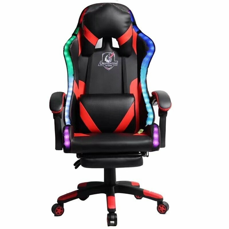 Gaming Chair Hotel Office Chair (Black & Red RGB Lighting)