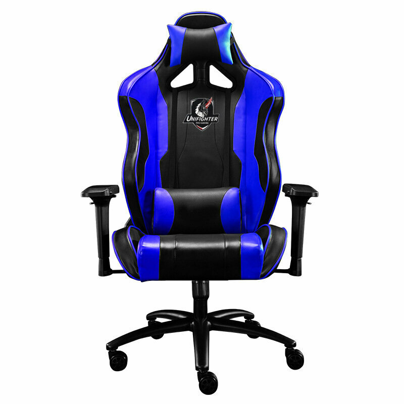 Gaming chair computer chair can lie 180 degrees (black blue)