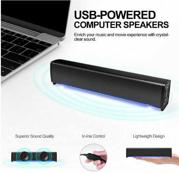 Tabletop Stereo - USB Wired Luminous Subwoofer (T-WOLF) - S6