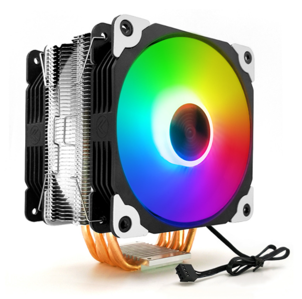 COOLMOON X5 Copper CPU Cooler RGB Synchronous Computer Heat Pipe Cooling CPU Fan (Frost X5 Dual Fan [Auto Color])